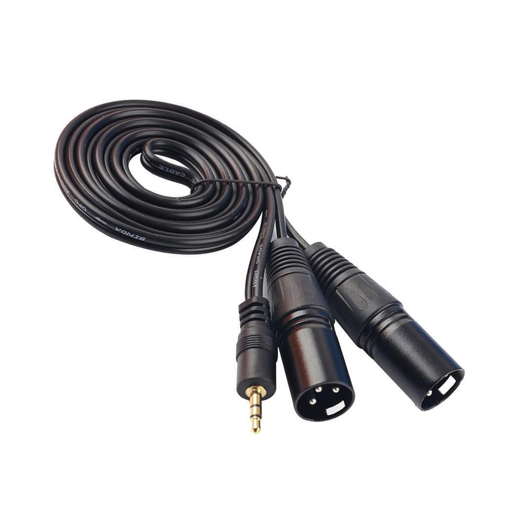 3.5mm To Dual XLR Male Cable, 3.5mm (Mini) 1/8 '' TRS Stereo To XLR Male