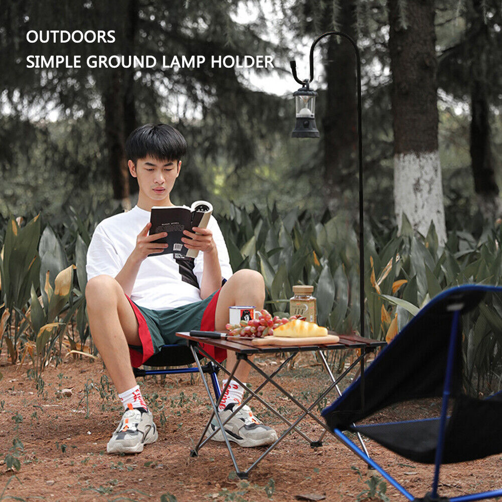 Outdoor Light Pole Ground Holder 120cm Lamp Pole Hanger Camping Equipment