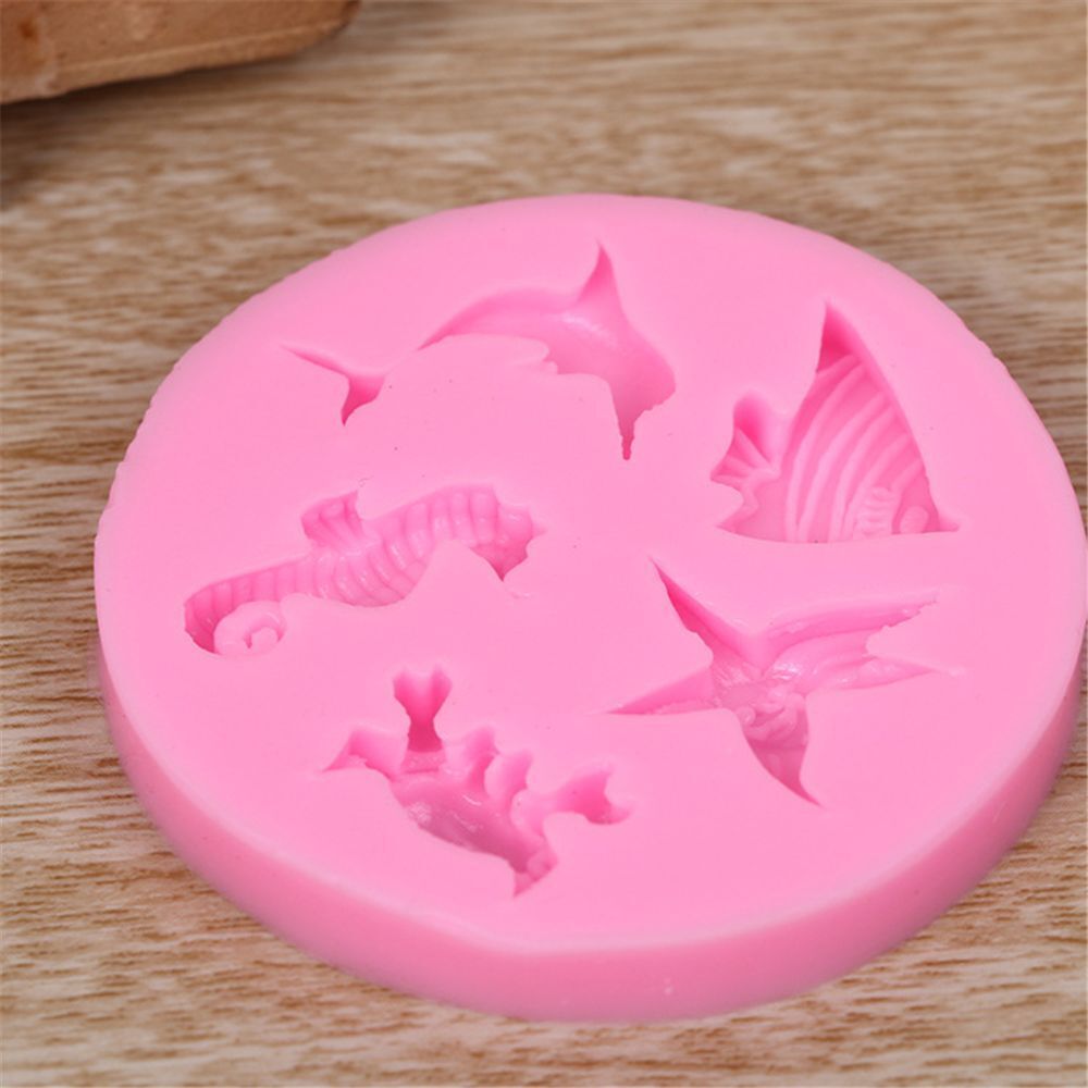 New Mini Baking Chocolate Silicone Fondant Mold Dolphin Sea Cookie Starfish
