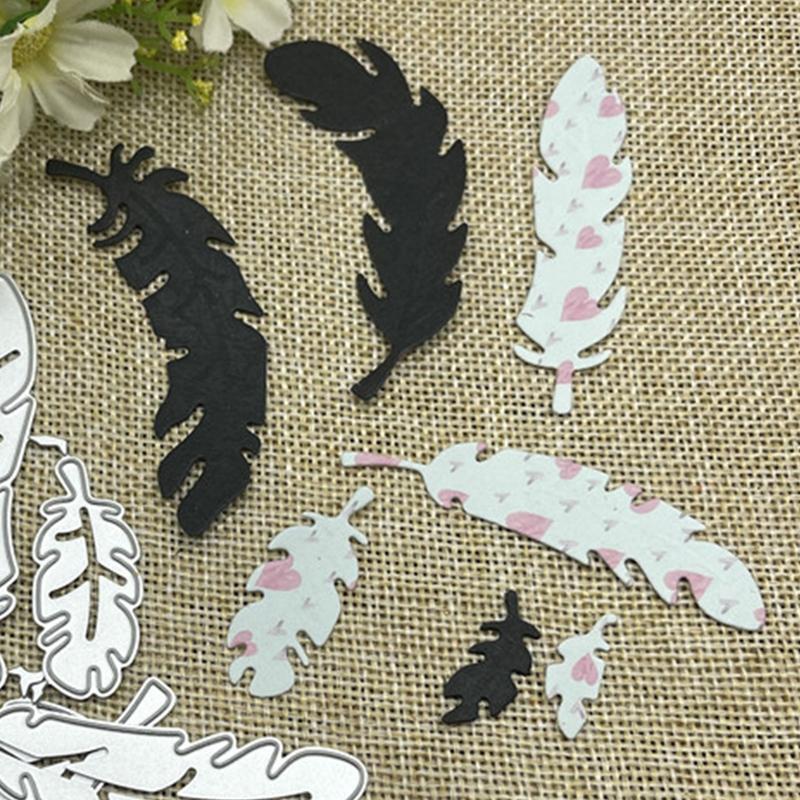 Feathers Metal Cutting Dies Scrapbooking Stencil Die Cuts Card Embossing Album