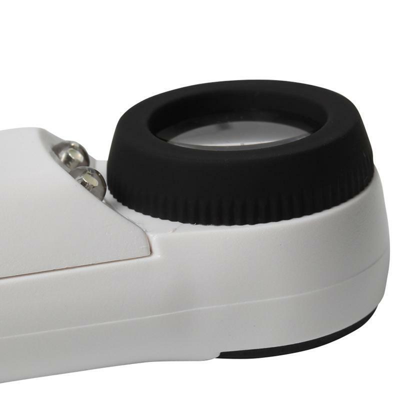 40X Handheld 2 LED Light Magnifier Reading Magnifying Glass Lens Jewelry Loupe