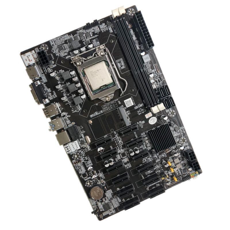 Mining B75 BTC CPU Motherboard Set 12 PCI-E Slots DDR3 Memory LGA 1155 USB3.0