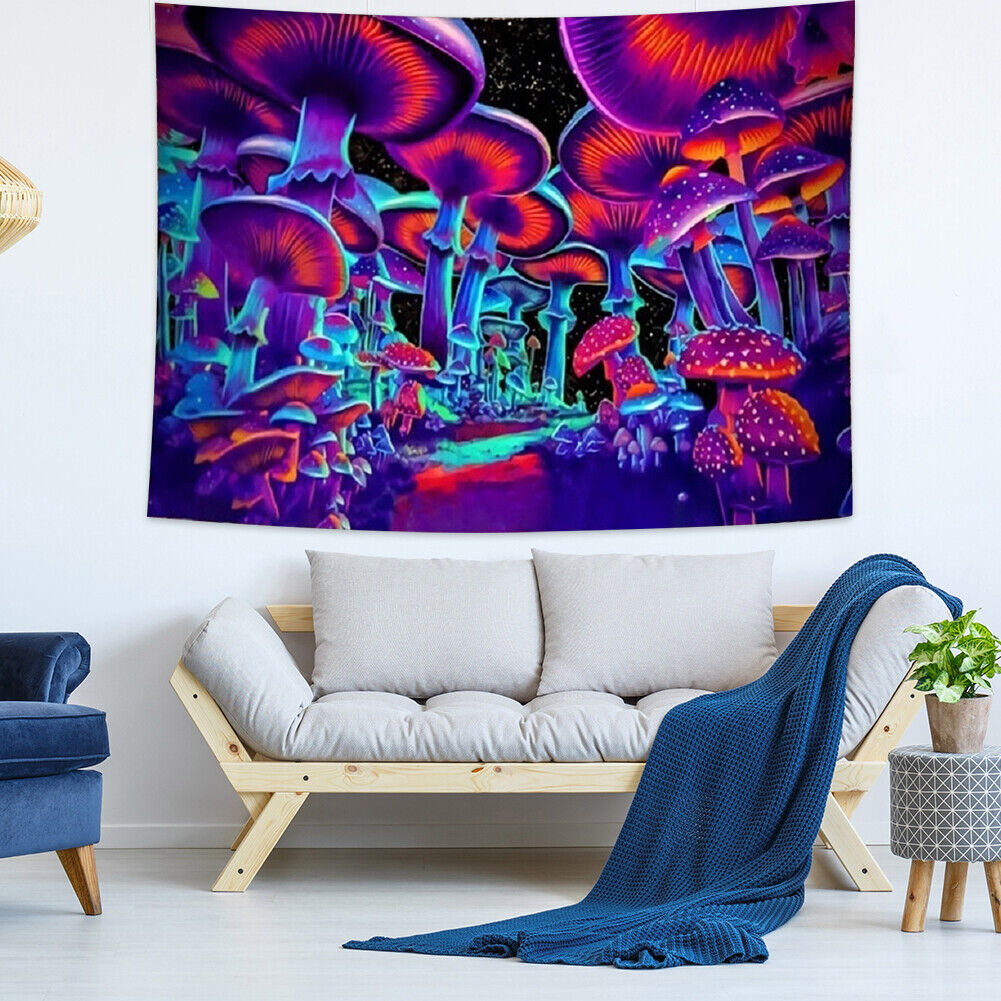 Multifunction Mushroom Wall Tapestry Hanging Blanket Beach Camping Carpet