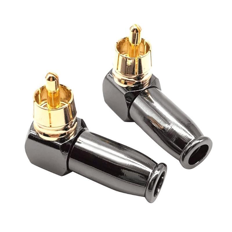 L-shaped RCA Male Plug Connector for Audio Video Right Angle RCA Adapter Plug