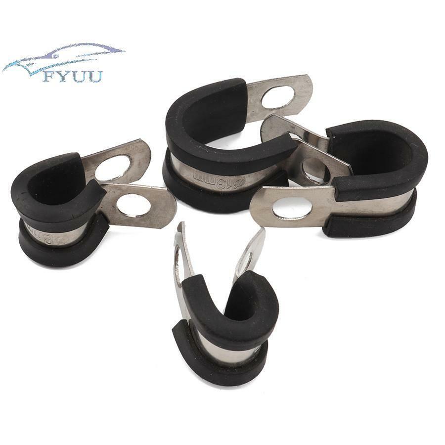 32pcs Car Universal Cable Rubber Cushion Stainless Steel Insulated Clamps Kit