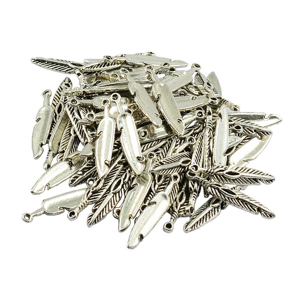 10pcs   Charms Feather Pendant Beads Jewelry Crafts Accessories