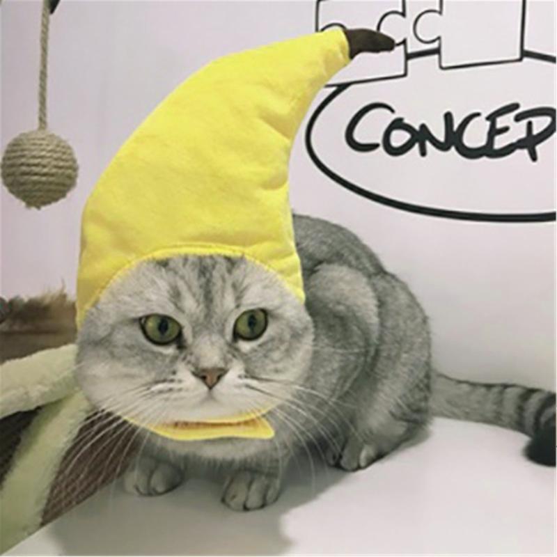 Cats Headgear Halloween Costume Cat Dog Hats Pet Props Accessory Banana Hat Gift