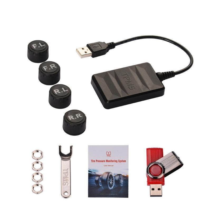 Smart Car USB TPMS Tire Pressure Monitoring System Auto Driving Security Alarm