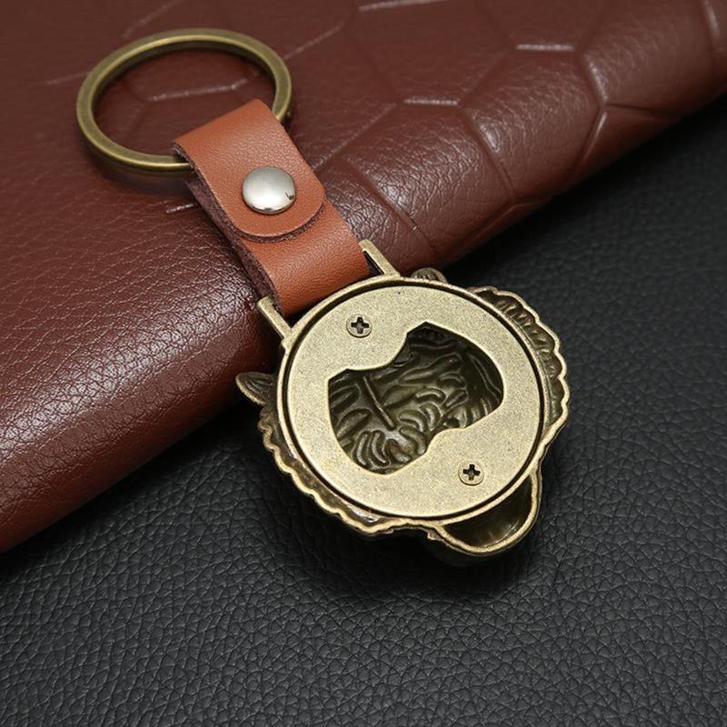 Bottle Openers Keychain Copper Tiger Head Openers for Christmas Birthday