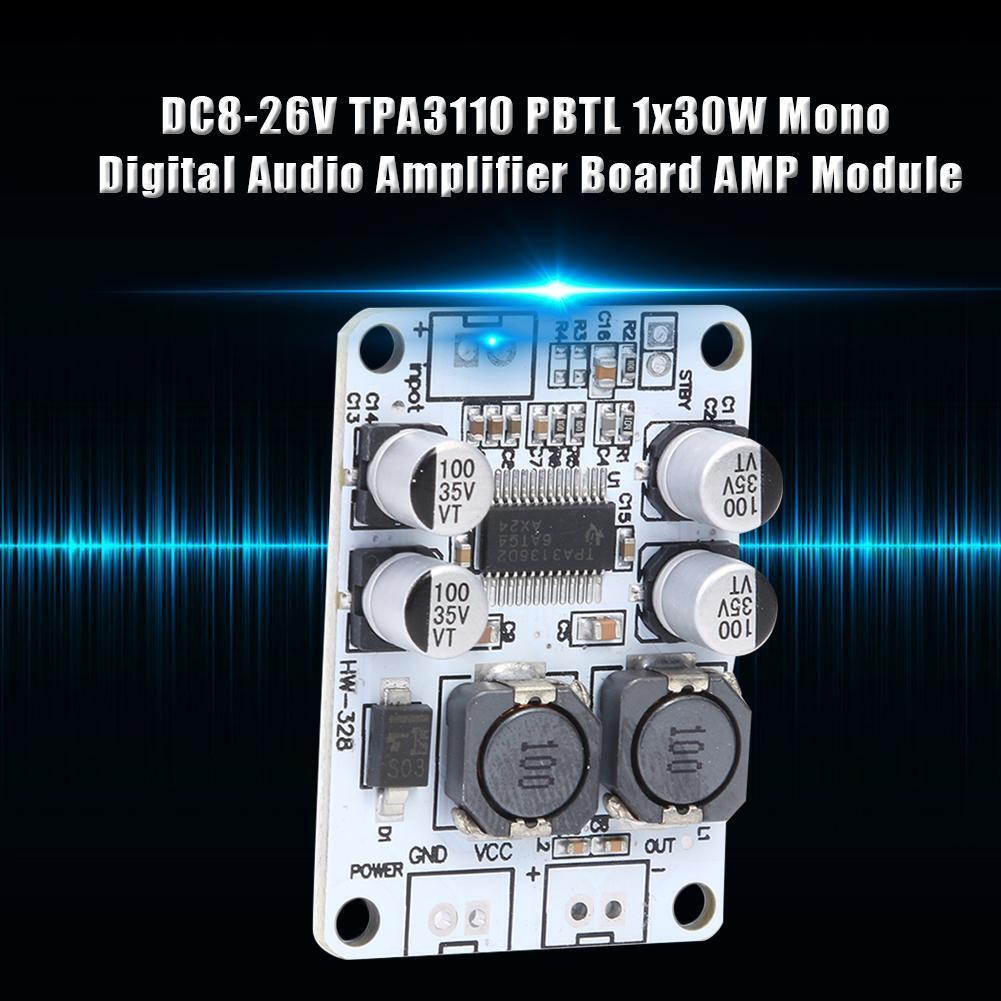 DC8-26V TPA3110 PBTL 1x30W Mono Digital Audio Amplifier Board AMP Module