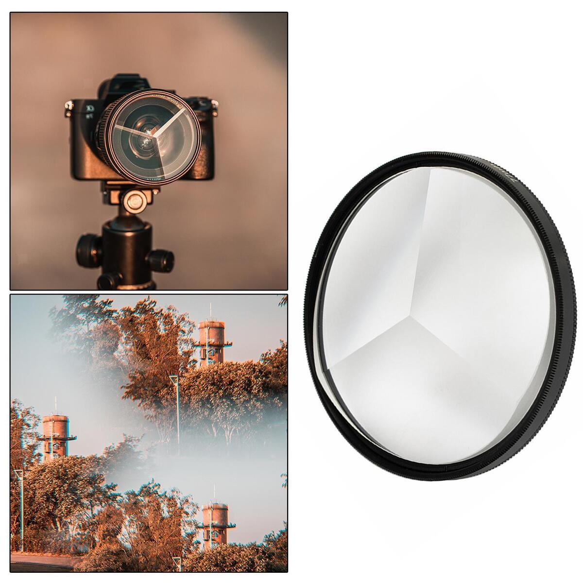 Black 77mm Three Camera Filter Multiple Refractions Photographic Equipment