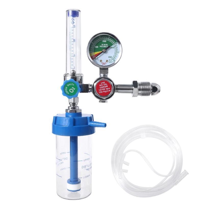Oxygen Pressure Gas Regulator Inhaler w/Tube O2 Pressure Reducer Oxygen Gauge
