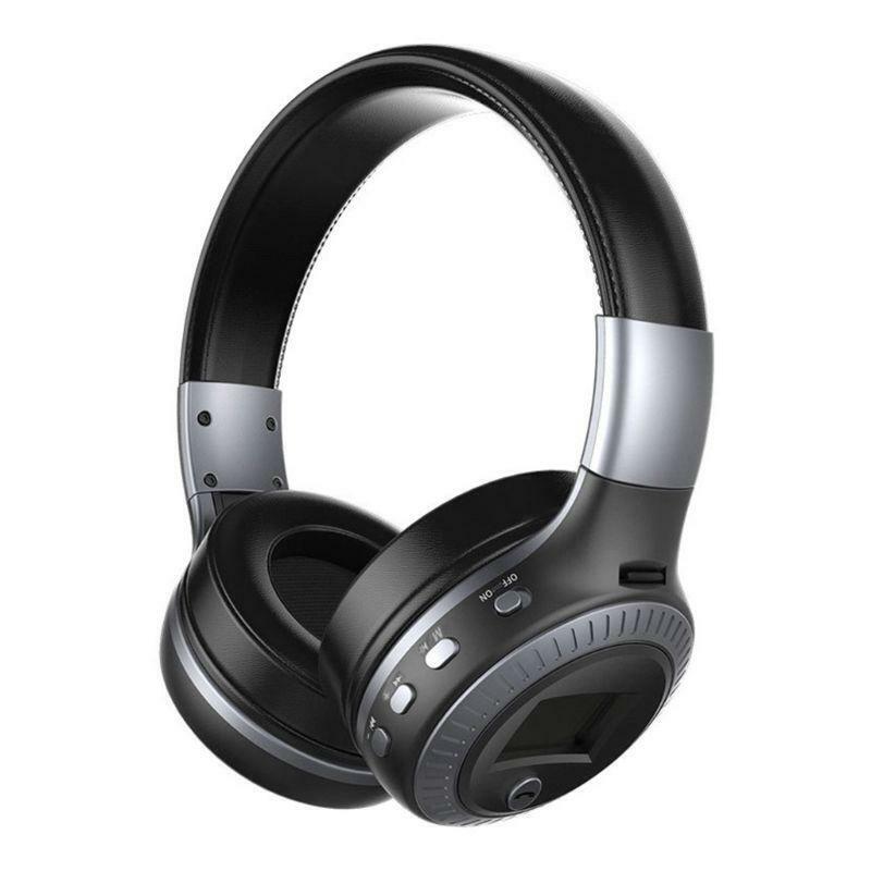 B19 Headphone LCD Display Wireless Music Earphone Stereo BT 5.0 TF MIC FM Radio