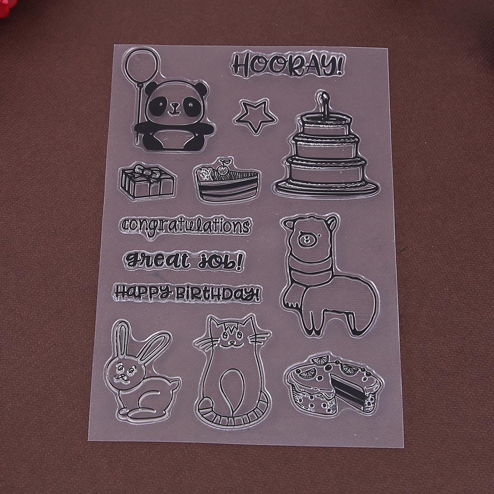 Birthday Silicone Clear Stamp+Metal Cutting Die Stencil DIY Scrapbook Decor