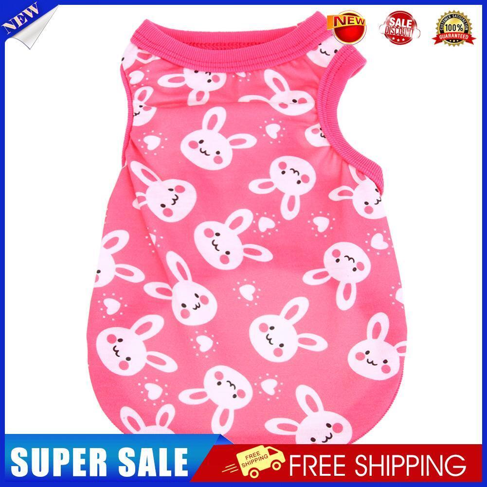 Summer Puppy Small Dog Vest Clothes Pet Shirt (Rabbit Rose Red)(XS)