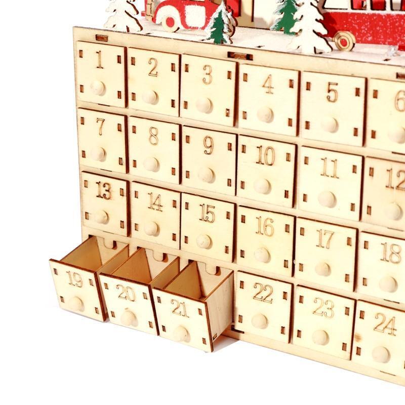 Christmas Plywood Advent Calendar Book Xmas Countdown Christmas Decoration
