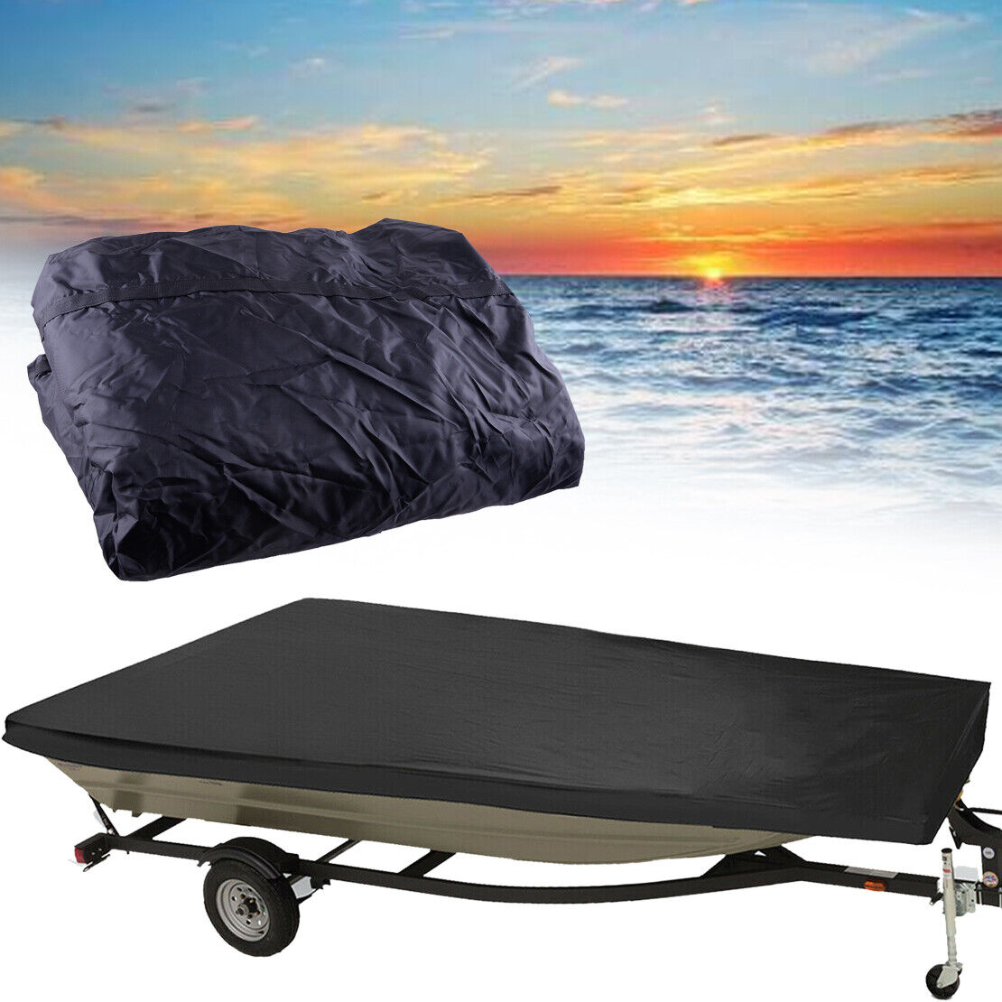 14-16' Boat Cover Heavy Duty Trailerable Jon Boat Cover Waterproof Fits Jon Boat