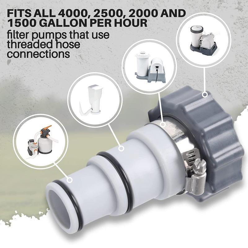 Hose Adapter Replace for Above Grounds Swimming Pool 1.25''-1.5'' Hose Adapter