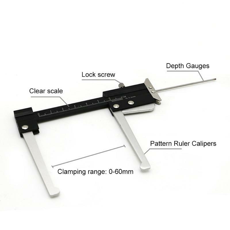 Aluminum Brake Disc Caliper + Tire Tread Depth Gauge Measure Tool Thickness Rule