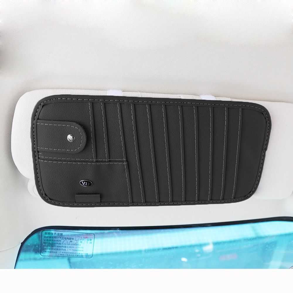 Coin Purse Sunglasses Case Sun Visor Storage Bag CD DVD Holder Card Clip