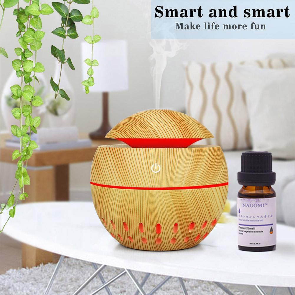 130mL USB Essential Oil Diffuser Ultrasonic Humidifier (Light Brown 003A)