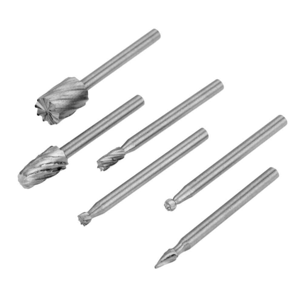 Engraving Wood Cutter Rotary Burr Routing Router Bits Files Carving Tool 6pcs