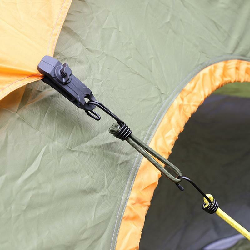 5 Pcs Elastic Tent Ropes Buckle Ground Nail Strap Camping Canopy Fixed Hook Cord