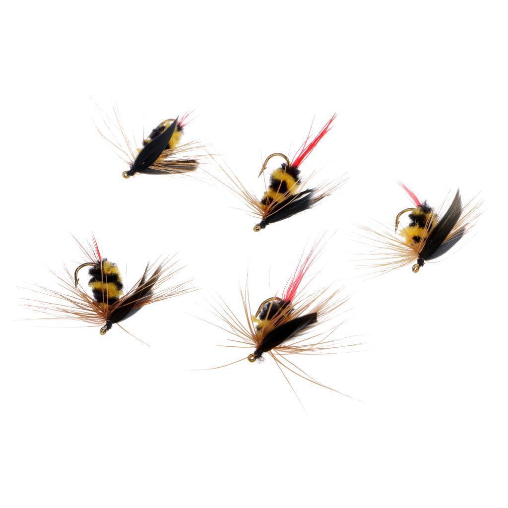 10 pcs/lot Fly Fishing Flies Bumble Bee Fly Fishing Bass Trout Insect Lure