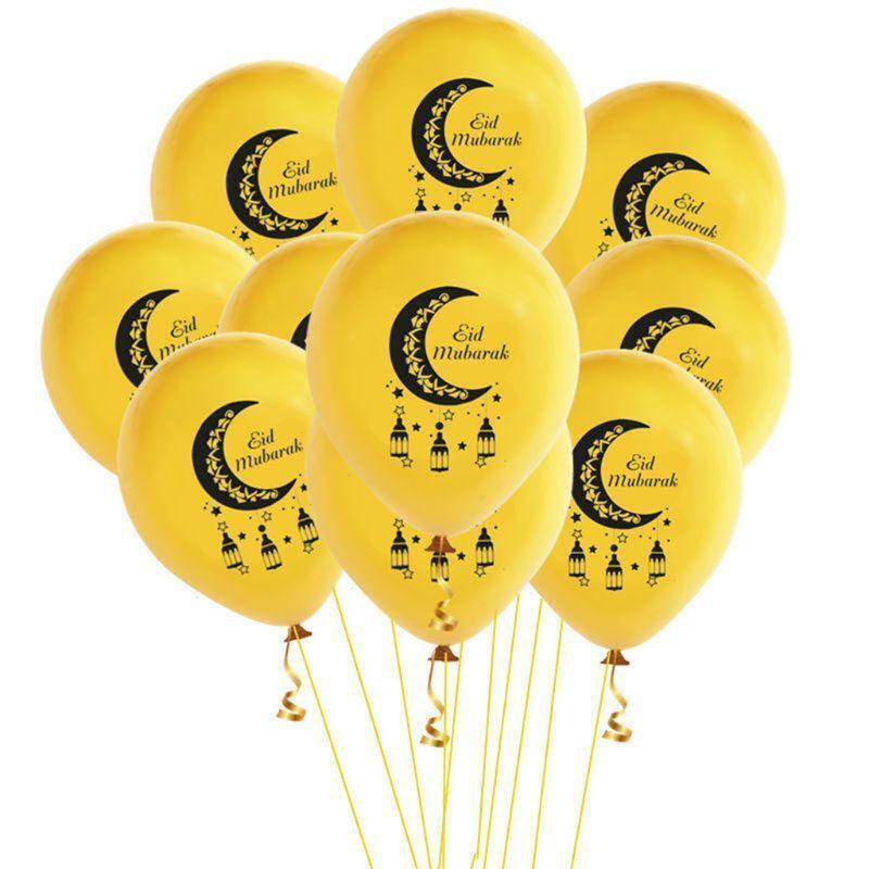1 Set 18in Eid Mubarak Latex Foil Balloons Ramadan Party Ornament Festival Decor