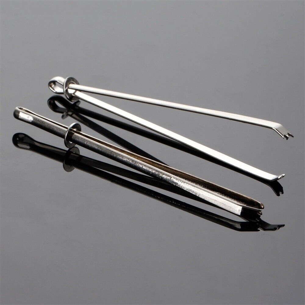 Stainless Steel Threader Self-Locking Tweezer Clip for Elastic Band Sewing Craft