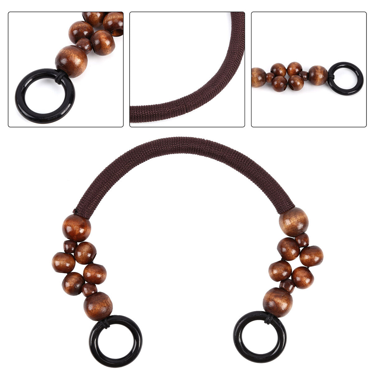 Purse Handles - 4 Pack Handbag Replacement Purse Handles with Wood Beads