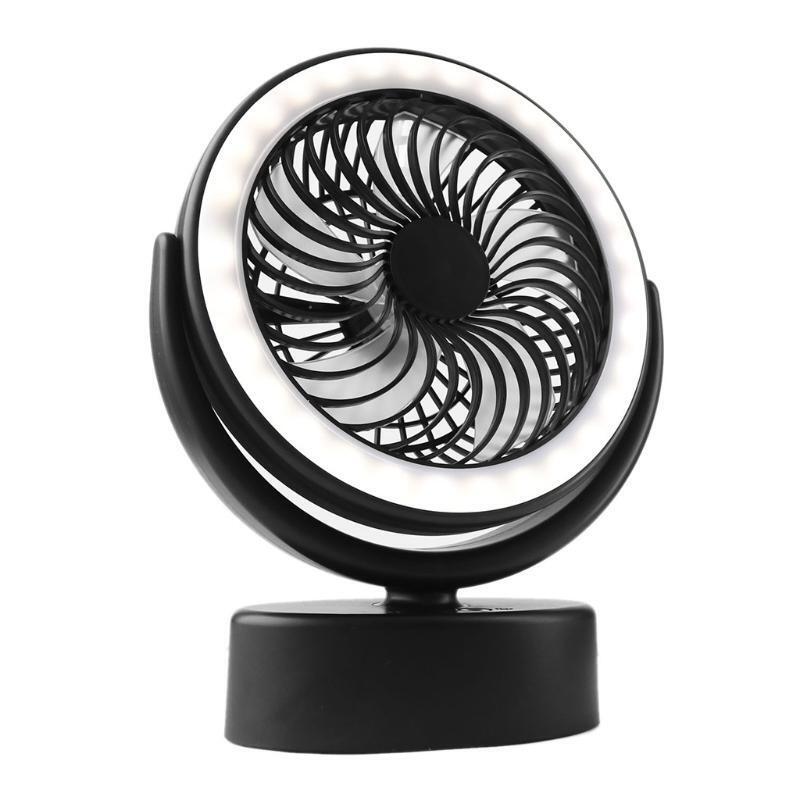 Portable Camping Fan with LED Lantern 4000mAh Battery Operated USB Desk Fan