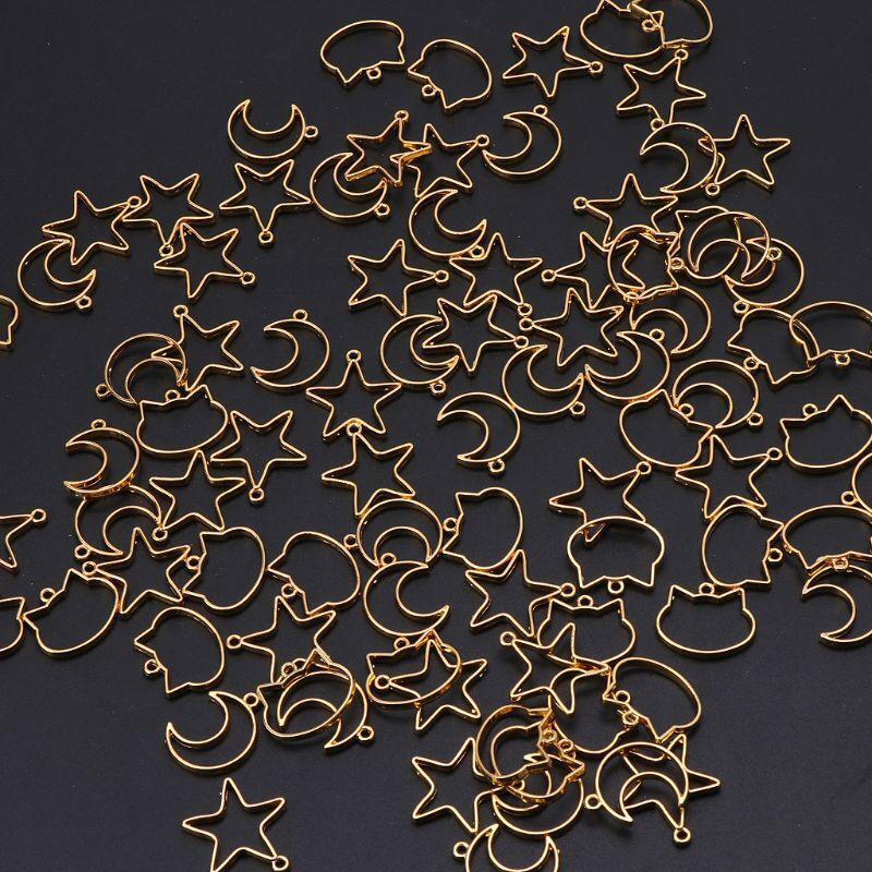 90 Pieces/Set Creative Hollow Frame Charms Geometric Hollow Metal Frame Pendants