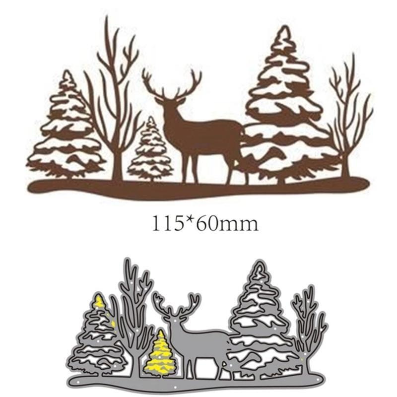 Exquisite Forest Deer Cutting Die Stencil Creative Paper Arts Cutting Template