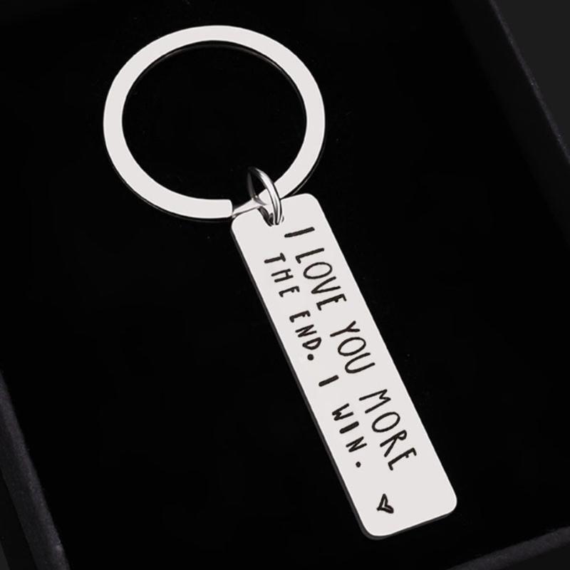 2 Pieces/Set Funny Couple Keychain Stainless Steel Personalized Couple Jewelry