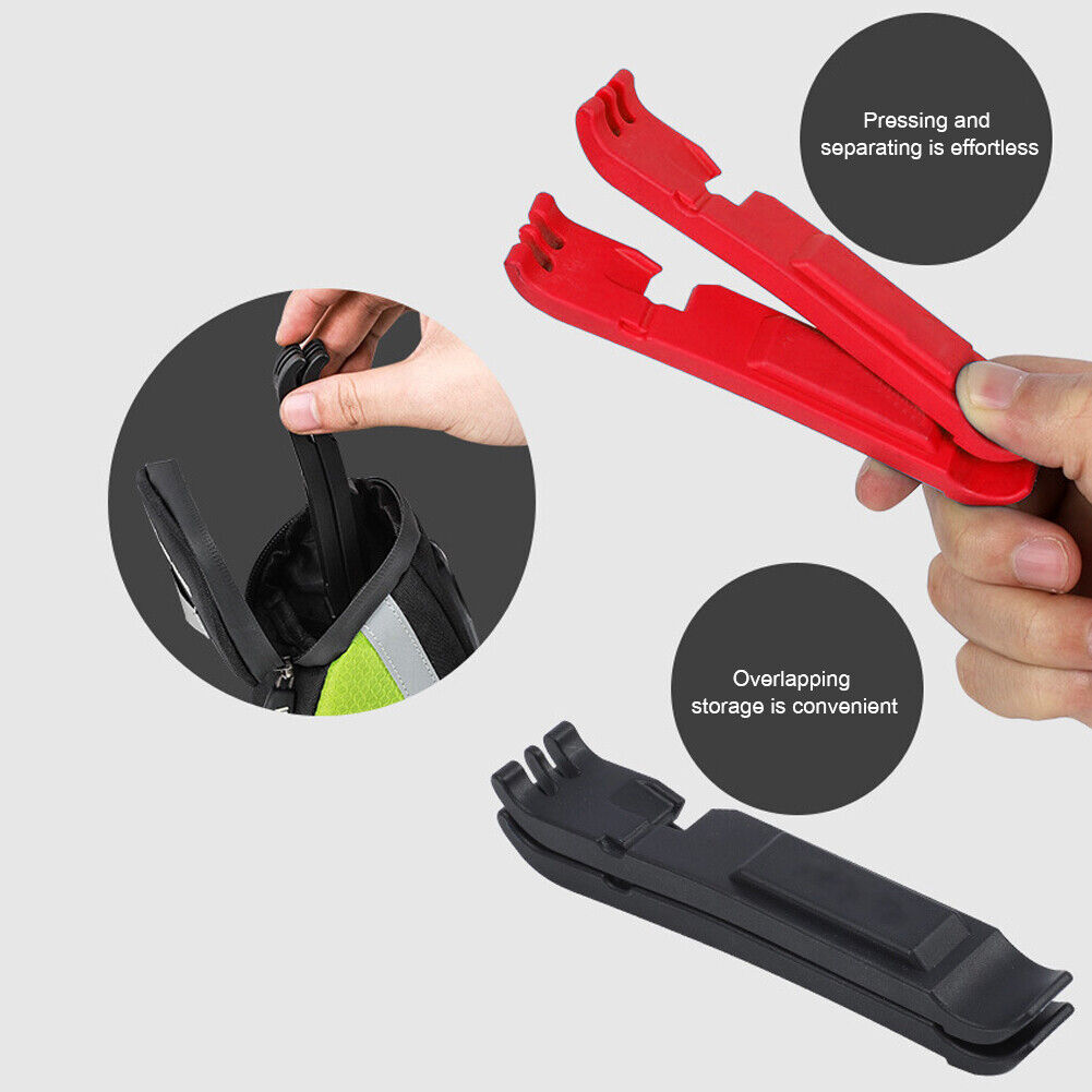 2pcs Universal MTB Road Bicycle Tire Pry Rod Bike Tyre Lever Opener (Red)