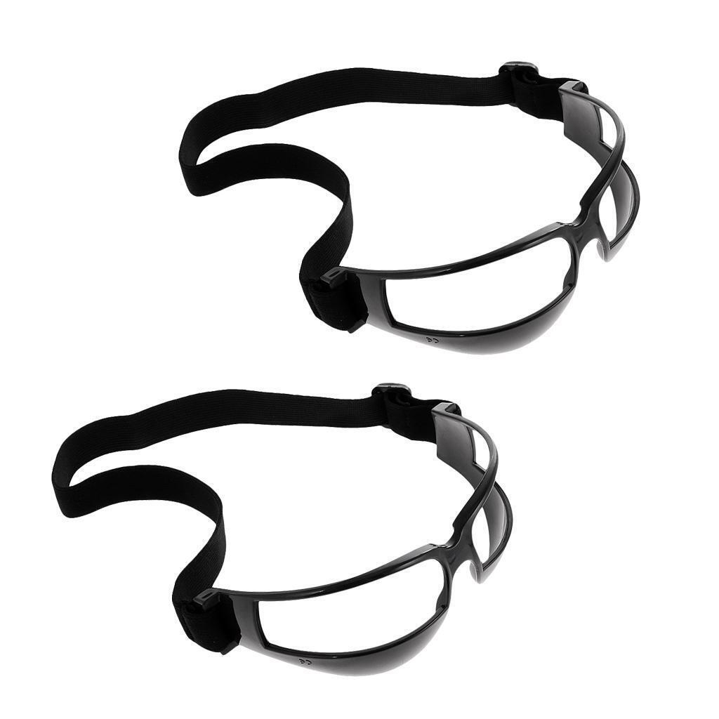 2 Pieces Anti Down Basketball Glasses Sports Eyewear Training Supplies Black