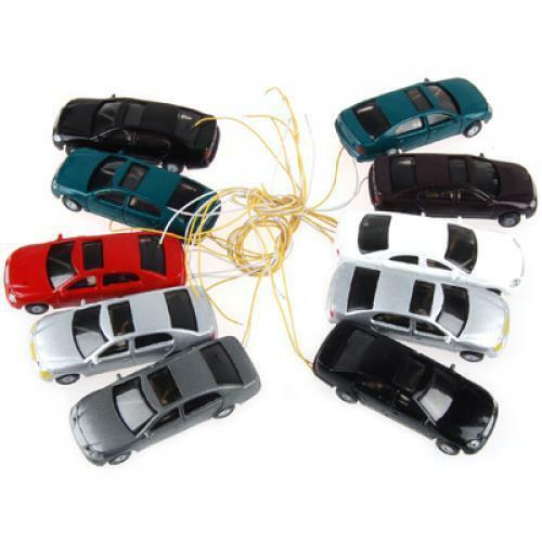 10Pcs 1:100 HO Scale Plastic Painted Car   Table Scene 48x17x12mm