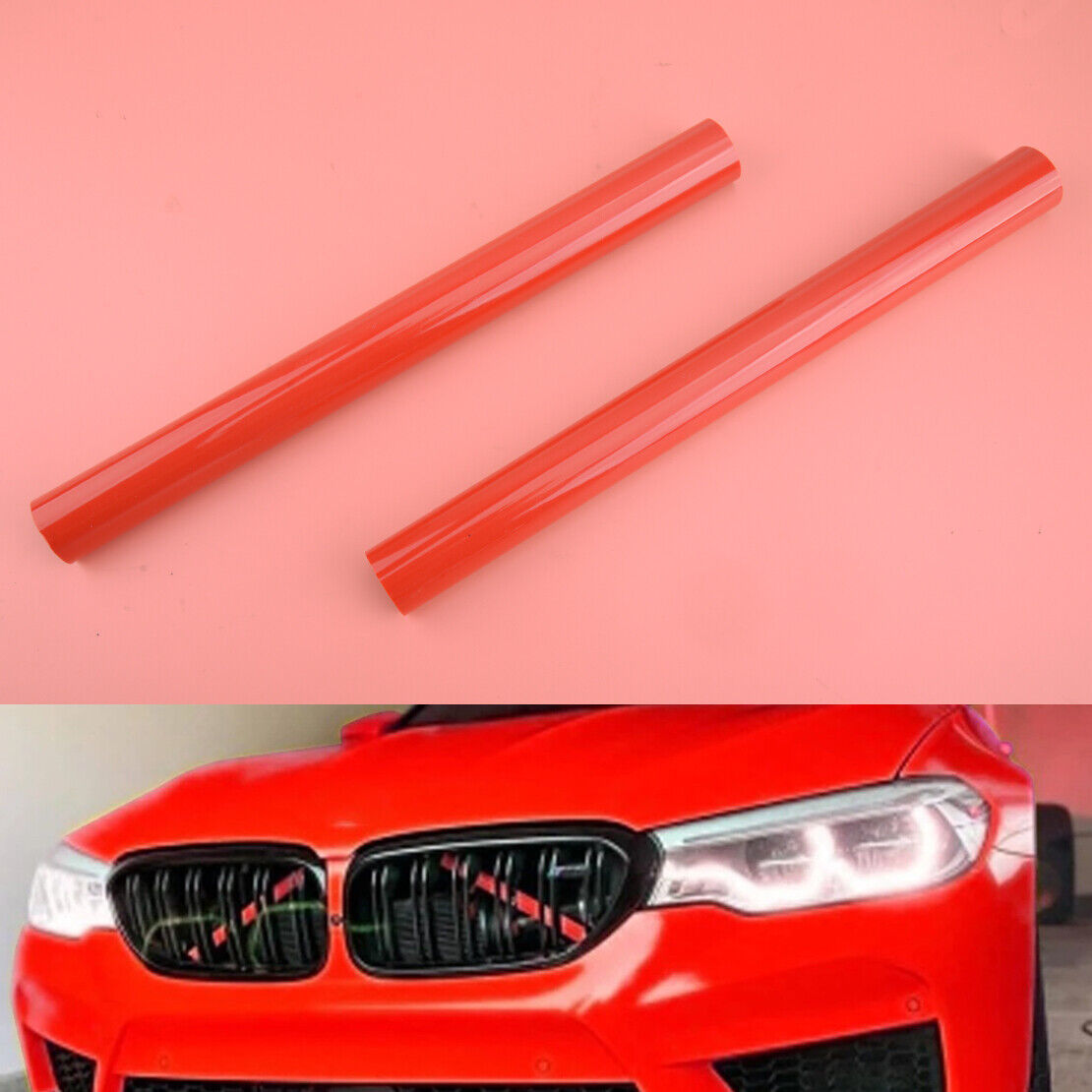 2Pcs Red Front Grille Insert Trim Strip Fit For BMW 1 2 3 4 5 7 X1 X2 X3 X4
