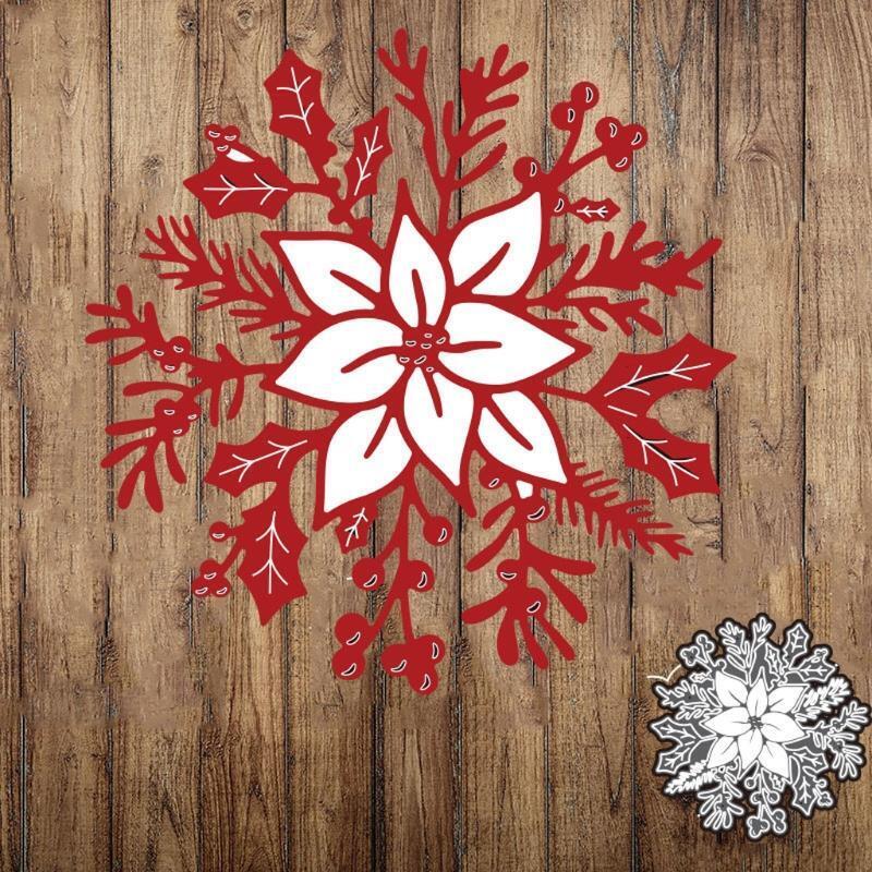 Christmas Flower Metal Cutting Dies Stencil DIY Scrapbooking Album Paper Card