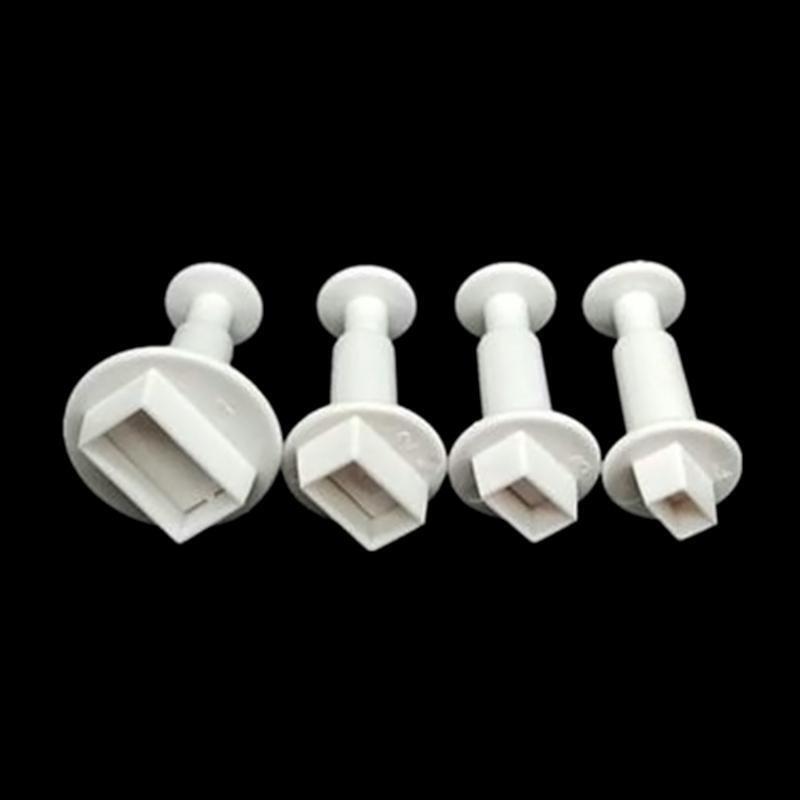 4Pcs Rectangle Plastic Cake Mold Chocolate Cookie Cutter Fondant Decoration Tool
