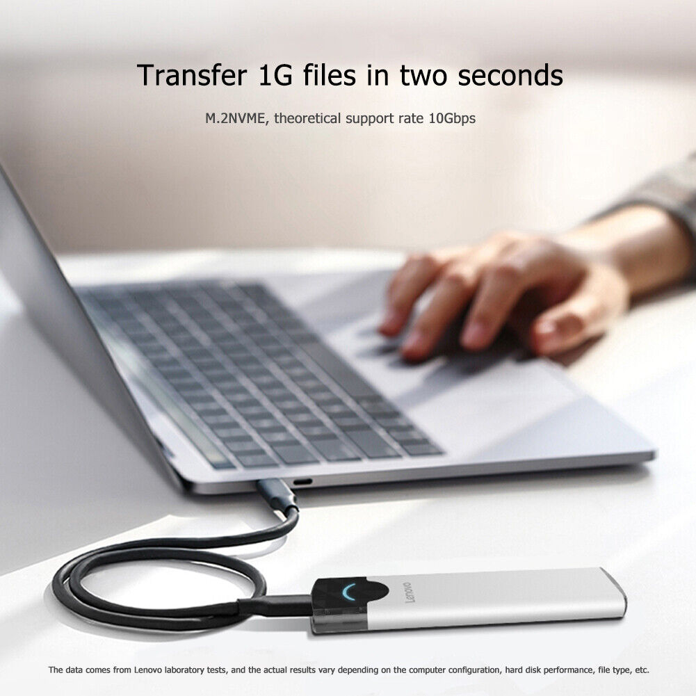 Lenovo M-02 M.2 SSD Case NVMe B Key to USB 3.1 Gen 2 Type C SSD Enclosure