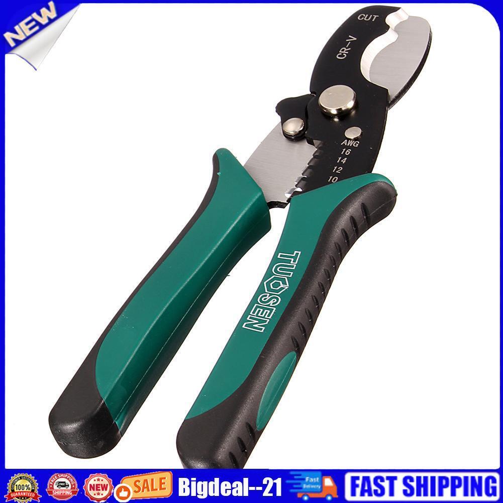 TUOSEN 8 inch Wire Stripper Cable Cutting Scissors Stripping Pliers Cutter