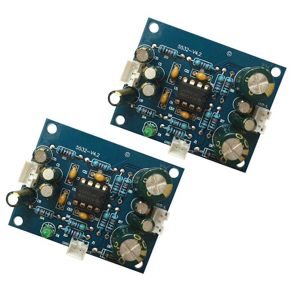 2 Pieces Pre-amp Amplifier Board Double Panel 12-35V Digital Audio Module