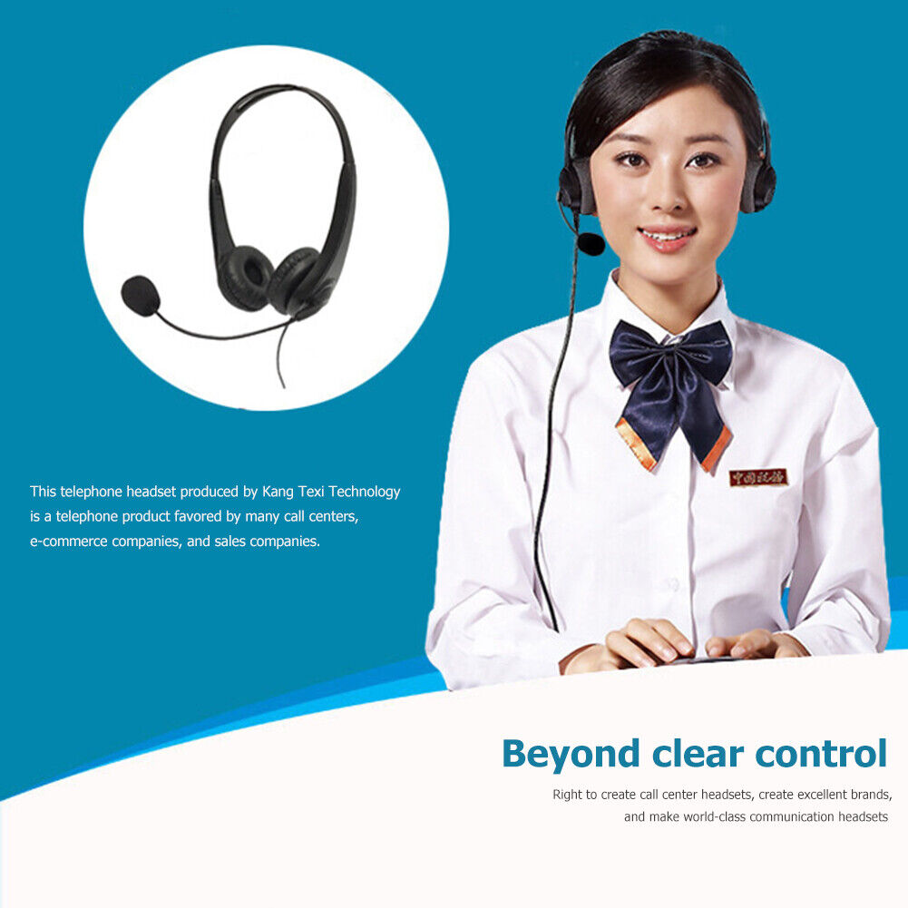 USB Wired Line Control Noise Reduction MIC Headphone for Online Call Center