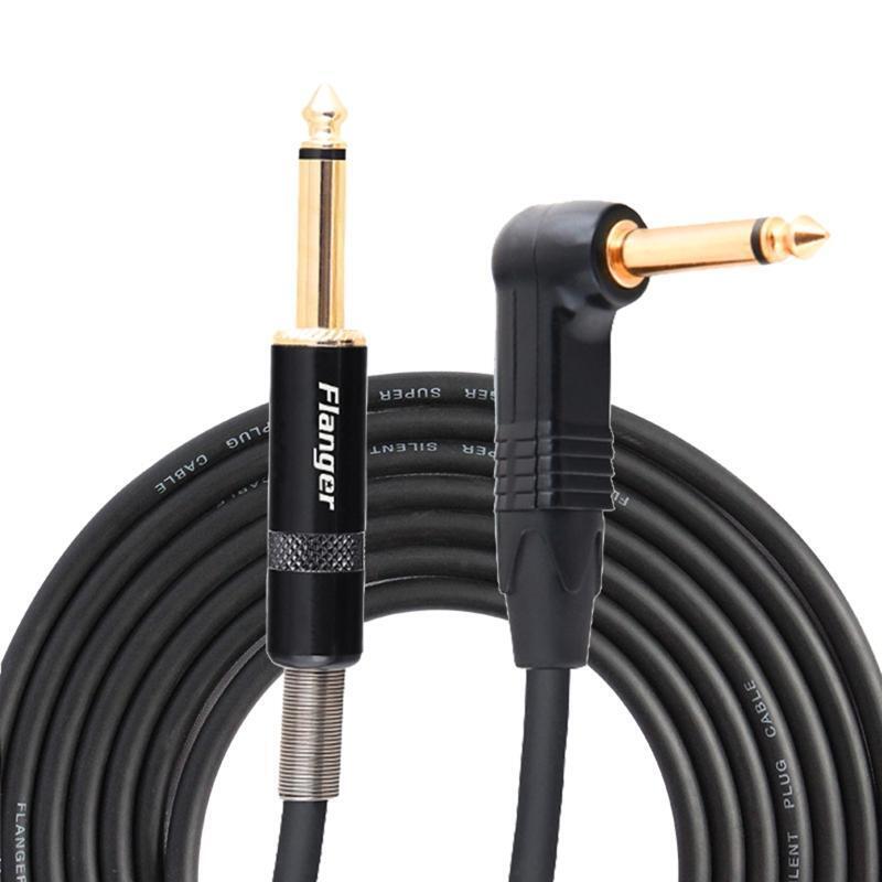 Guitar Lead Cable 6.35mm for Electric Guitar Bass Keyboard Straight to L Shape
