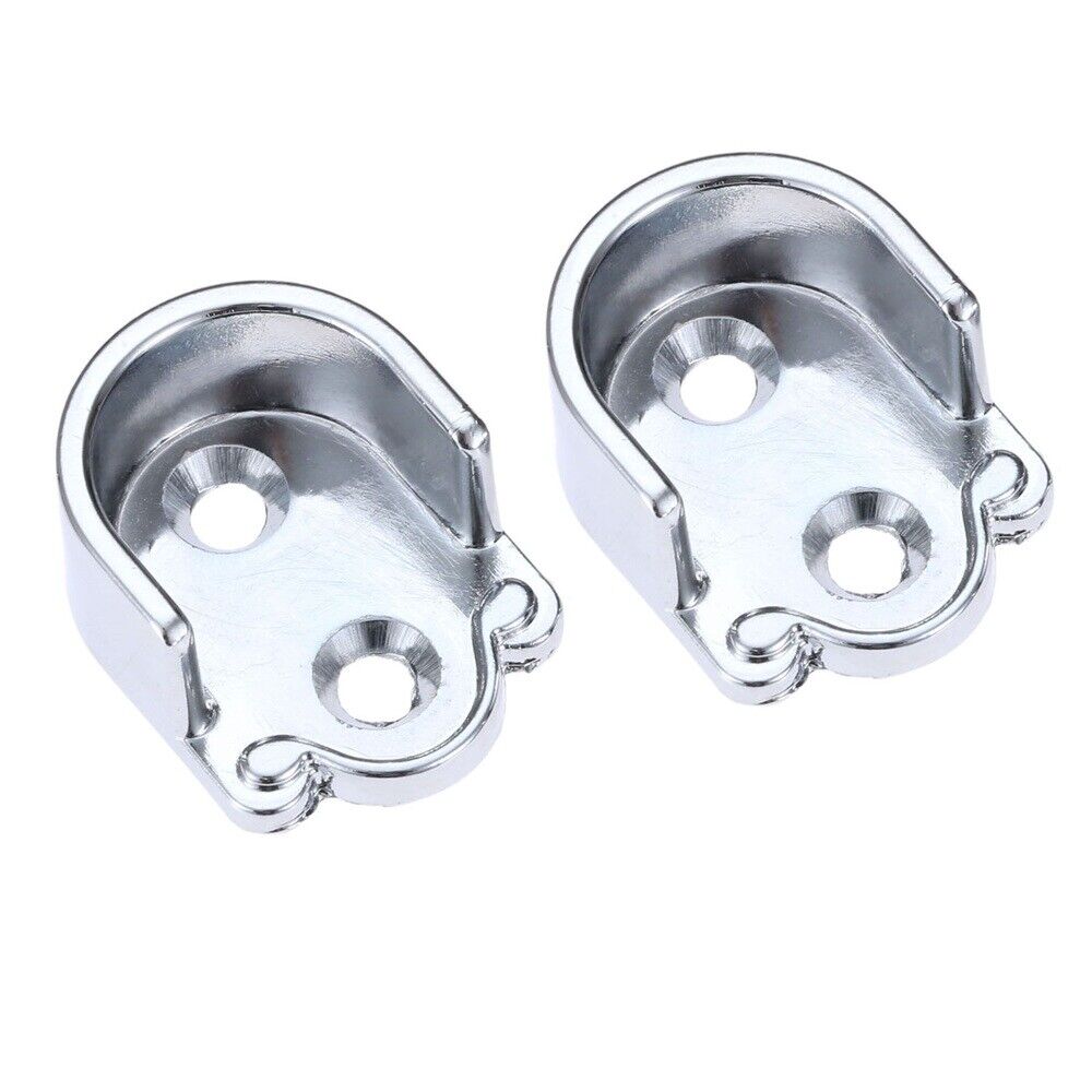 2Pcs Wardrobe Closet Tube Rail Support Metal Rod Bracket  Pole Holder 19mm Dia