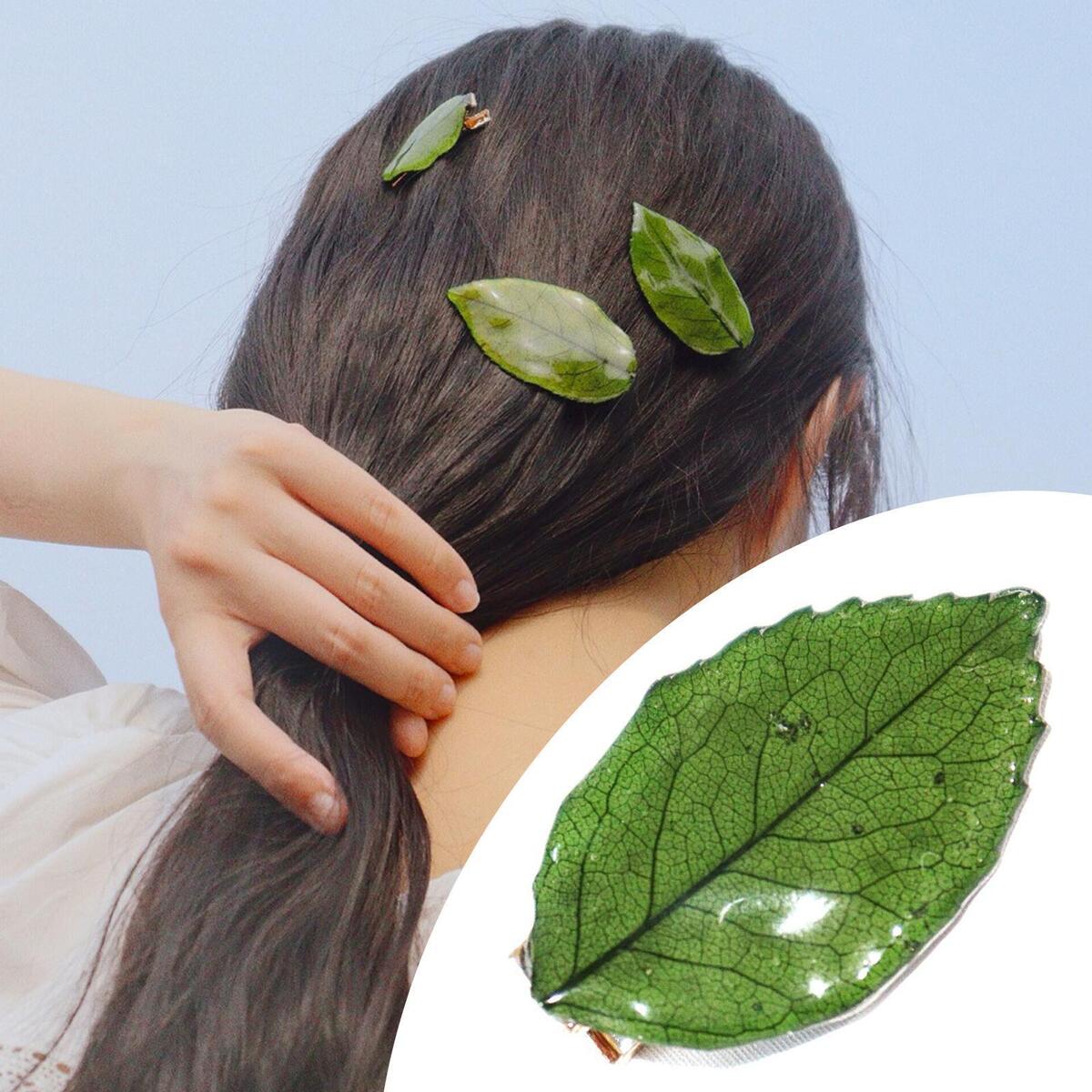 Leaf Hair Clip Holder Accessories Non Slip Modern for Women Girl Ladies Party