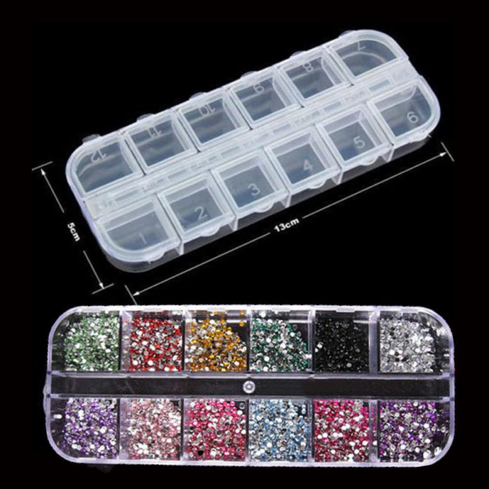 3600Pcs Women Glitter Manicure DIY Acrylic Tips Rhinestone Nail Art UV Gel