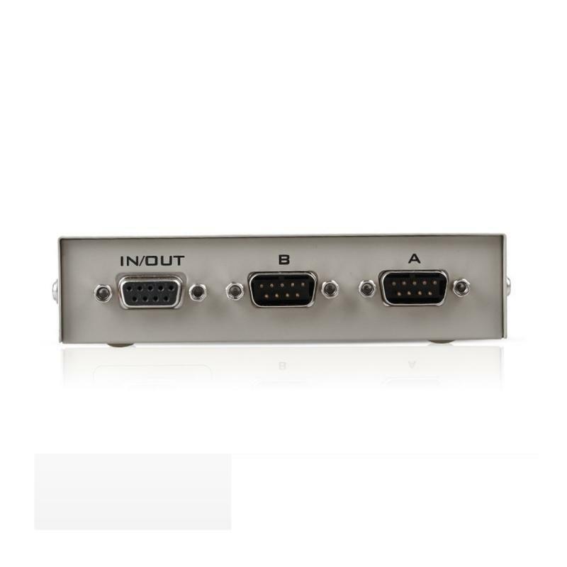 RS232 Manual Switch DB9 Pin Serial 2 Inputs 1 Output Switch Box Metal Housing